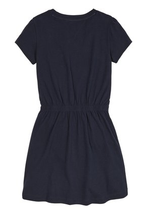Vestido Azul Manga Corta Con Logo Monotipo Tommy Hilfiger