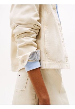 Chaqueta Beige Denim Teñida En Prenda Tommy Jeans