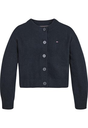 Cárdigan Azul En Tejido Calado De Punto Pointelle Tommy Hilfiger