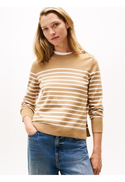Saco Beige Con Botones Dorados Tommy Hilfiger