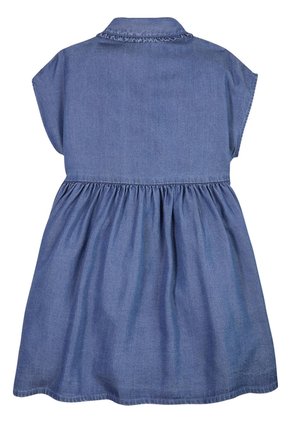 Vestido Azul Con Cuello De Volantes Tommy Hilfiger