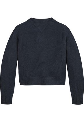 Cárdigan Azul En Tejido Calado De Punto Pointelle Tommy Hilfiger