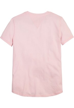 Camiseta Rosada Manga Corta Con Logo Gráfico Tommy Hilfiger