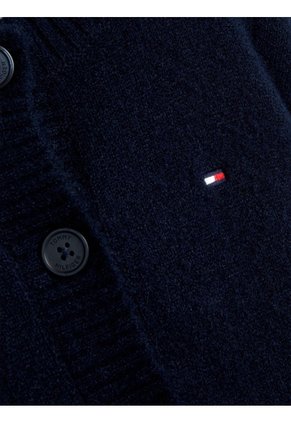 Cárdigan Azul En Tejido Calado De Punto Pointelle Tommy Hilfiger