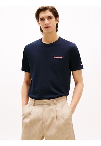 Camiseta Azul Americana Monotype Tommy Hilfiger