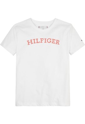 Camiseta Blanca Manga Corta Con Logotipo Monotipo Tommy Hilfiger