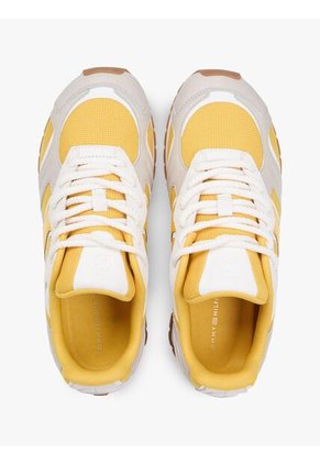 Tenis Amarillo De Cuero Con Monograma TH Tommy Hilfiger