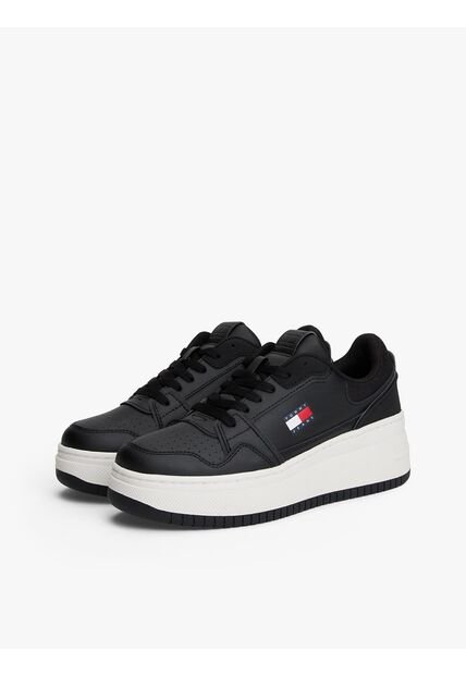 Tenis Negro Retro De Plataforma Tommy Hilfiger