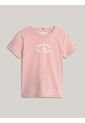 Camiseta Niña Rosada Corte Slim Con Logo Aterciopelado Tommy Hilfiger de Tommy Hilfiger