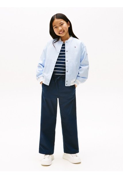 Pantalón Azul Para Niña De Pierna Ancha Tommy Hilfiger