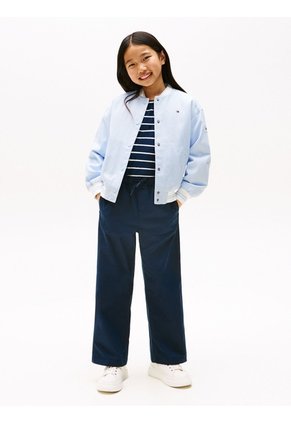 Pantalón Azul Para Niña De Pierna Ancha Tommy Hilfiger