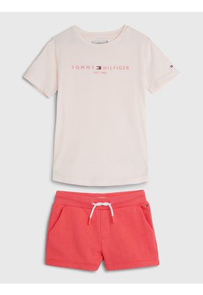 Conjunto Rosa De Camiseta Con Bermudas Essential Tommy Hilfiger