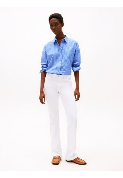Jeans Blanco Blancos De Corte Bootcut Y Talle Medio Tommy Hilfiger
