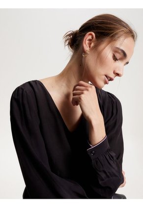 Blusa Con Cuello V Para Mujer Tommy Hilfiger