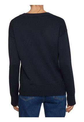 Suéter De Con Monograma Azul Tommy Hilfiger