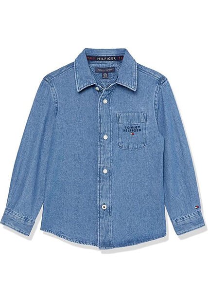 Camisa Niño De Cambray - Adaptive Azul Tommy Hilfiger
