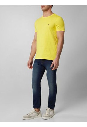 Camiseta Amarilla Slim Fit Essential Con Logo Tommy Hilfiger