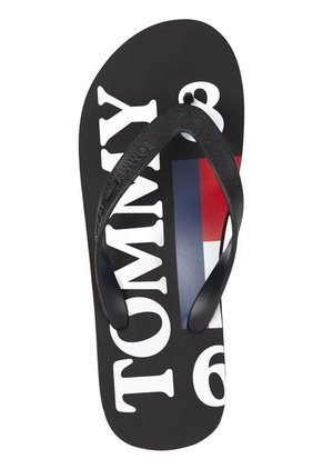 Sandalias Flip Flop Negro Hombre Rubber Tanga De Negro Tommy Hilfiger