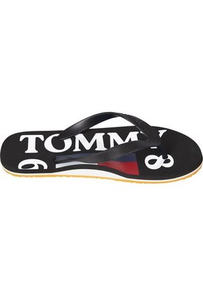 Sandalias Flip Flop Negro Hombre Rubber Tanga De Negro Tommy Hilfiger