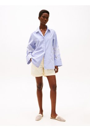 Bermudas Blanco Chino Mom Con Vuelta Tommy Hilfiger
