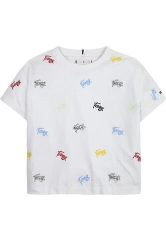 Camiseta Con Bordado Integral Del Logo Niña Blanco Tommy Hilfiger Tommy Hilfiger