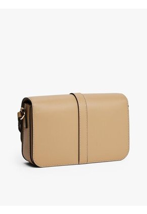 Bolso Beige Cruzado Con Solapa Y Monograma TH Tommy Hilfiger