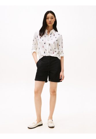 Bermudas Negro Chino Mom Con Vuelta Tommy Hilfiger Tommy Hilfiger