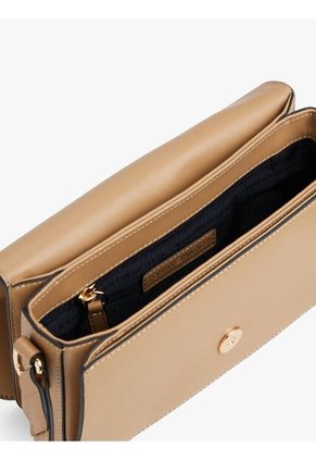 Bolso Beige Cruzado Con Solapa Y Monograma TH Tommy Hilfiger