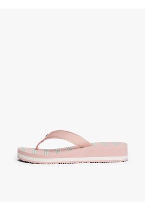 Sandalias Rosa Con Cuña Suela Dentada Tommy Hilfiger