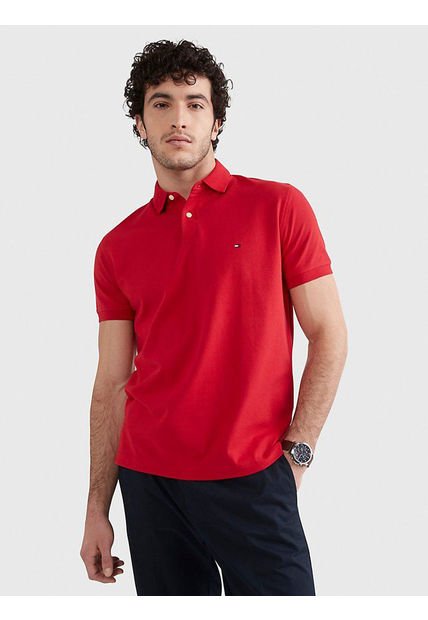 Polo De Ajuste Regular Hombre Rojo Tommy Hilfiger