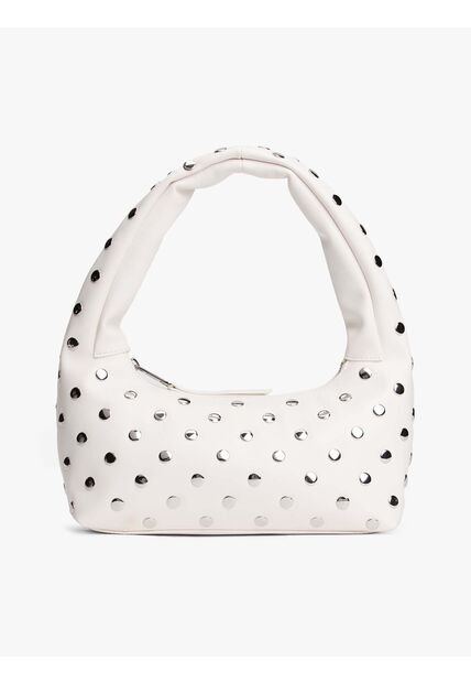 Bolso Blanco De Hombro Con Tachuelas Metalizadas Tommy Hilfiger