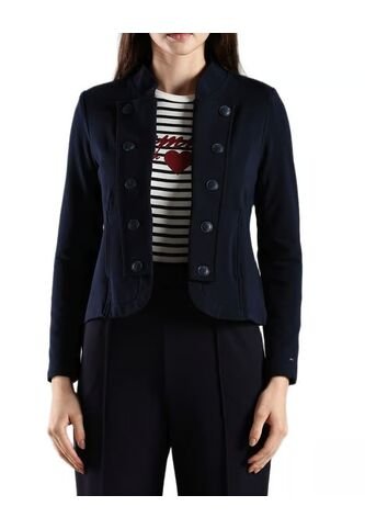 Chaqueta Azul Abierta En Tejido Ponte Con Banda Decorativa Tommy Hilfiger Tommy Hilfiger