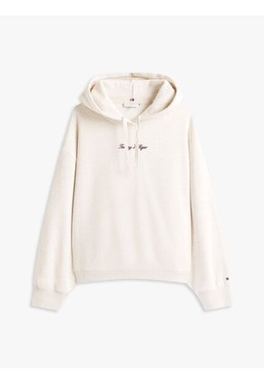 Buzo Blanco Con Capota Y Logo Texturizado Tommy Hilfiger