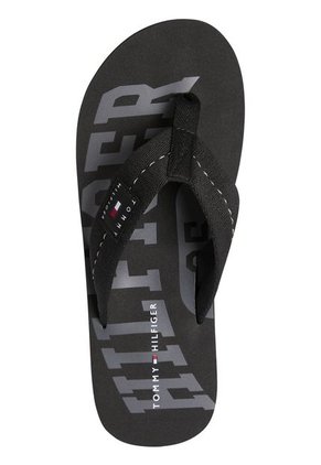 Sandalias Flip Flop Negro Patch De Playa Negro Tommy Hilfiger