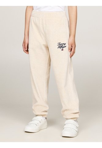 Pantalón Niña Gris Velour Con Logo Script Tommy Hilfiger Tommy Hilfiger