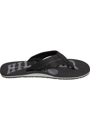 Sandalias Flip Flop Negro Patch De Playa Negro Tommy Hilfiger