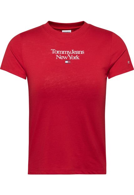 Camiseta Esencial De Vestir Tommy Jeans Mujer Rojo Tommy Jeans