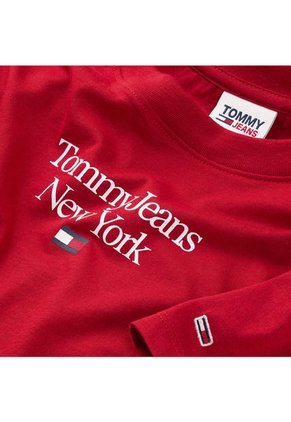 Camiseta Esencial De Vestir Tommy Jeans Mujer Rojo Tommy Jeans