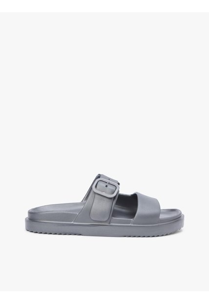 Sandalias Gris Con Doble Tira Y Logo Esmaltado Tommy Hilfiger