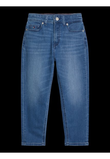 Jeans Azul Niña De Pierna Cónica Con Lavado Ligero Tommy Hilfiger