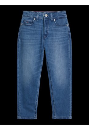 Jeans Azul Niña De Pierna Cónica Con Lavado Ligero Tommy Hilfiger