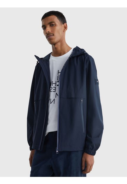 Chaqueta Th Protect Con Gorro Y Cierre Hombre Azul Tommy Hilfiger