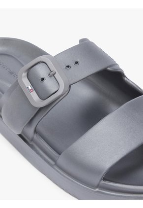 Sandalias Gris Con Doble Tira Y Logo Esmaltado Tommy Hilfiger