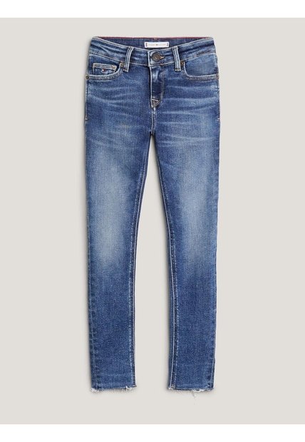 Jeans Azul Niña Nora Ceñidos Con Bajos Sin Rematar Tommy Hilfiger