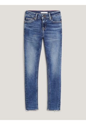 Jeans Azul Niña Nora Ceñidos Con Bajos Sin Rematar Tommy Hilfiger