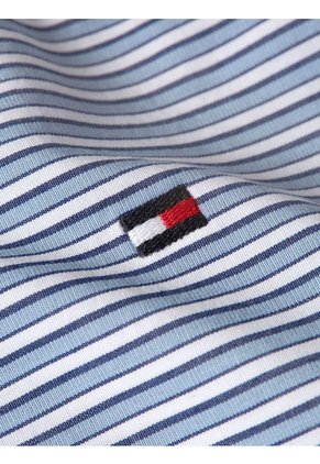 Camisa De Rayas Con Manga Corta Azul Tommy Hilfiger