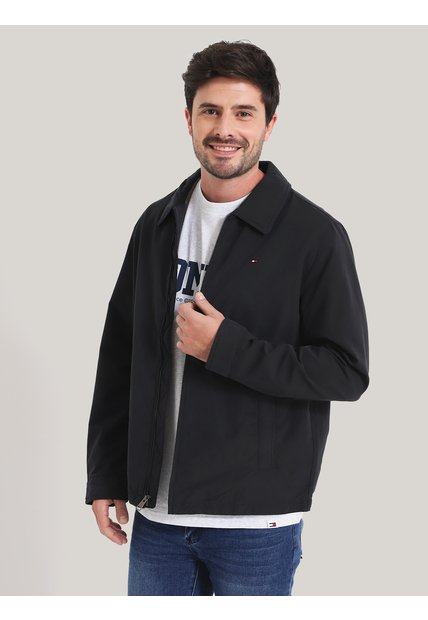 Chaqueta Negra Con Logo Tommy Hilfiger