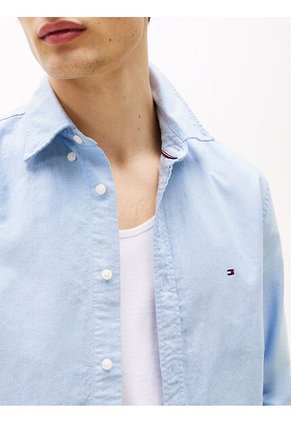 Camisa Azul Oxford Heritage De Corte Regular Tommy Hilfiger