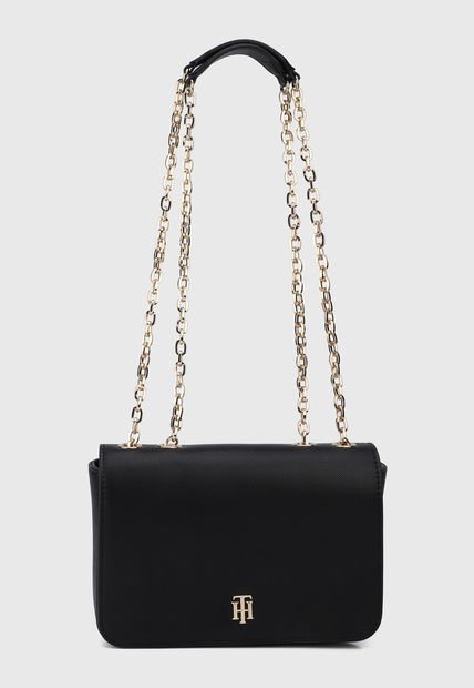 Bolso Manos Libres Negro-Dorado Tommy Hilfiger