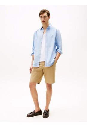 Camisa Azul Oxford Heritage De Corte Regular Tommy Hilfiger